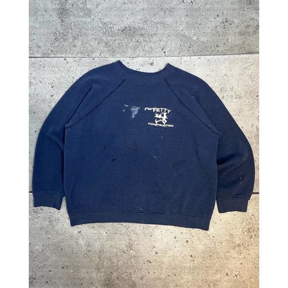 "Fetty Construction" Raglan Sweatshirt (M) - 1980s - Picture 1 of 1